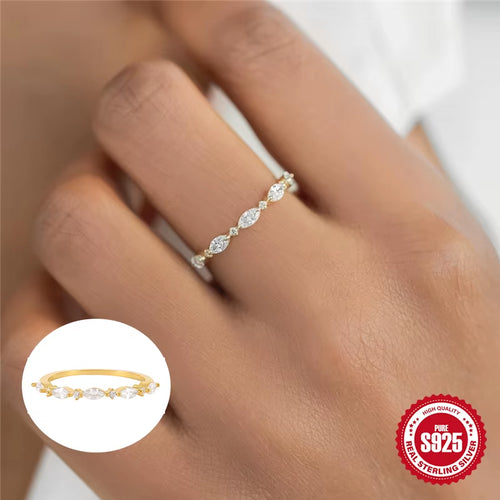 Geometry Horse Eye Crystals Gold Rings for Women Fish Design Rings Jewelry 925 Sterling Silver Finger Ring Ins Wedding Ring