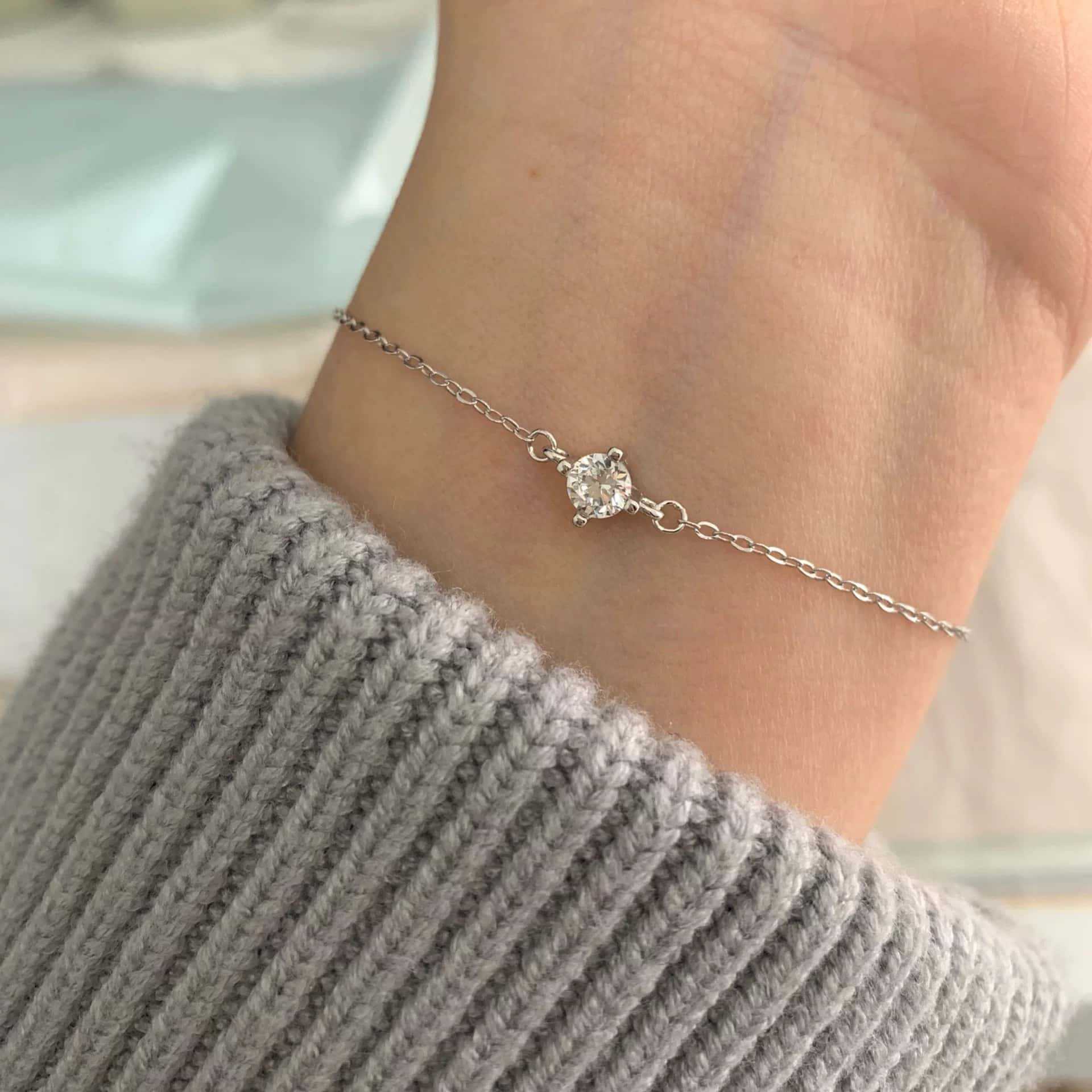 Sterling Silver Zircon Bracelet