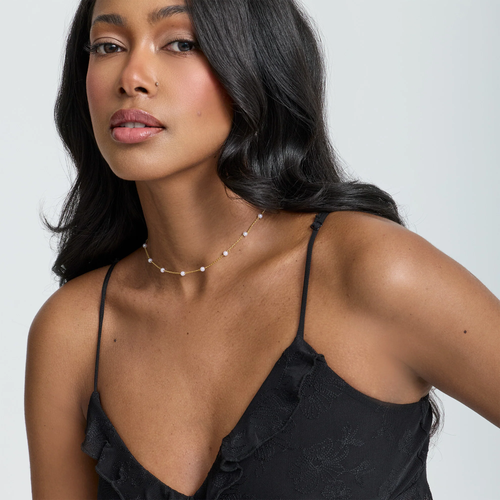 Pearl Necklace Golden Celestial