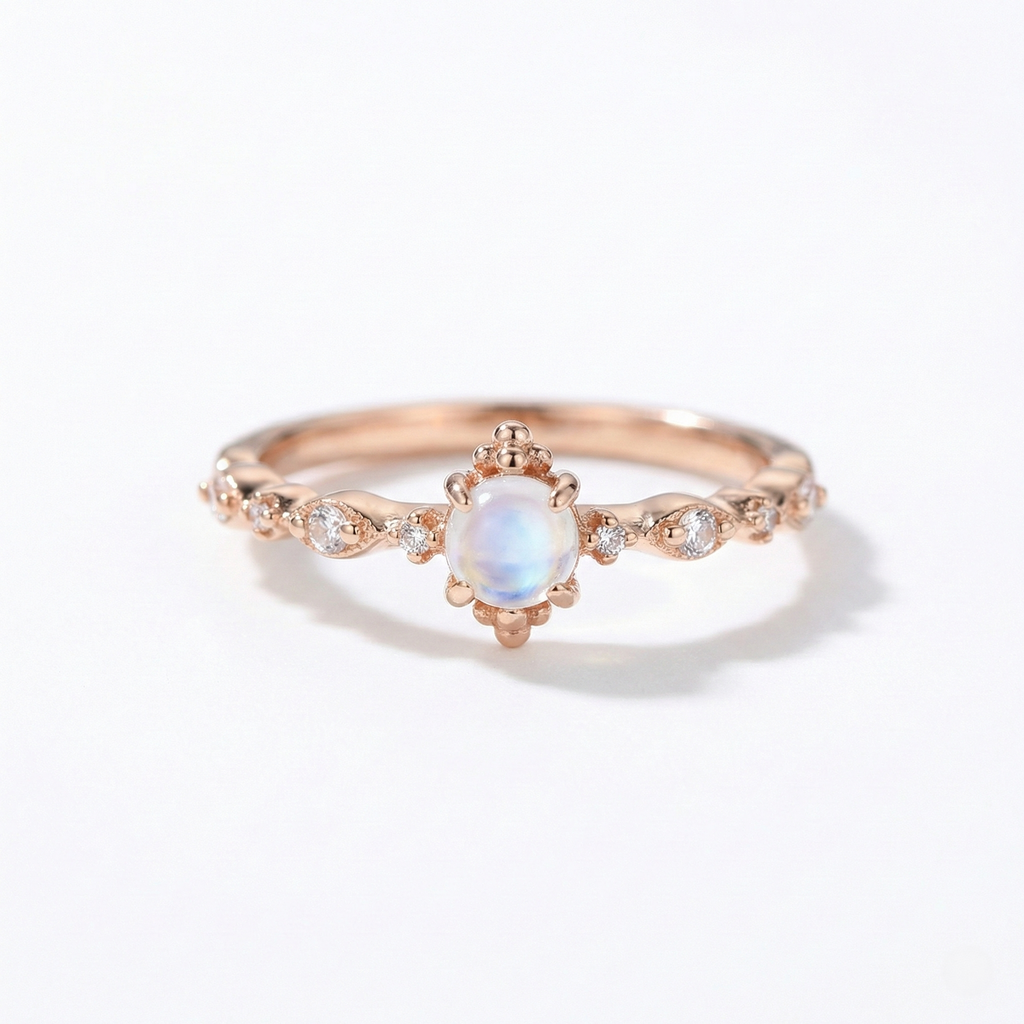 Blue Moonstone Gold Plated Ring