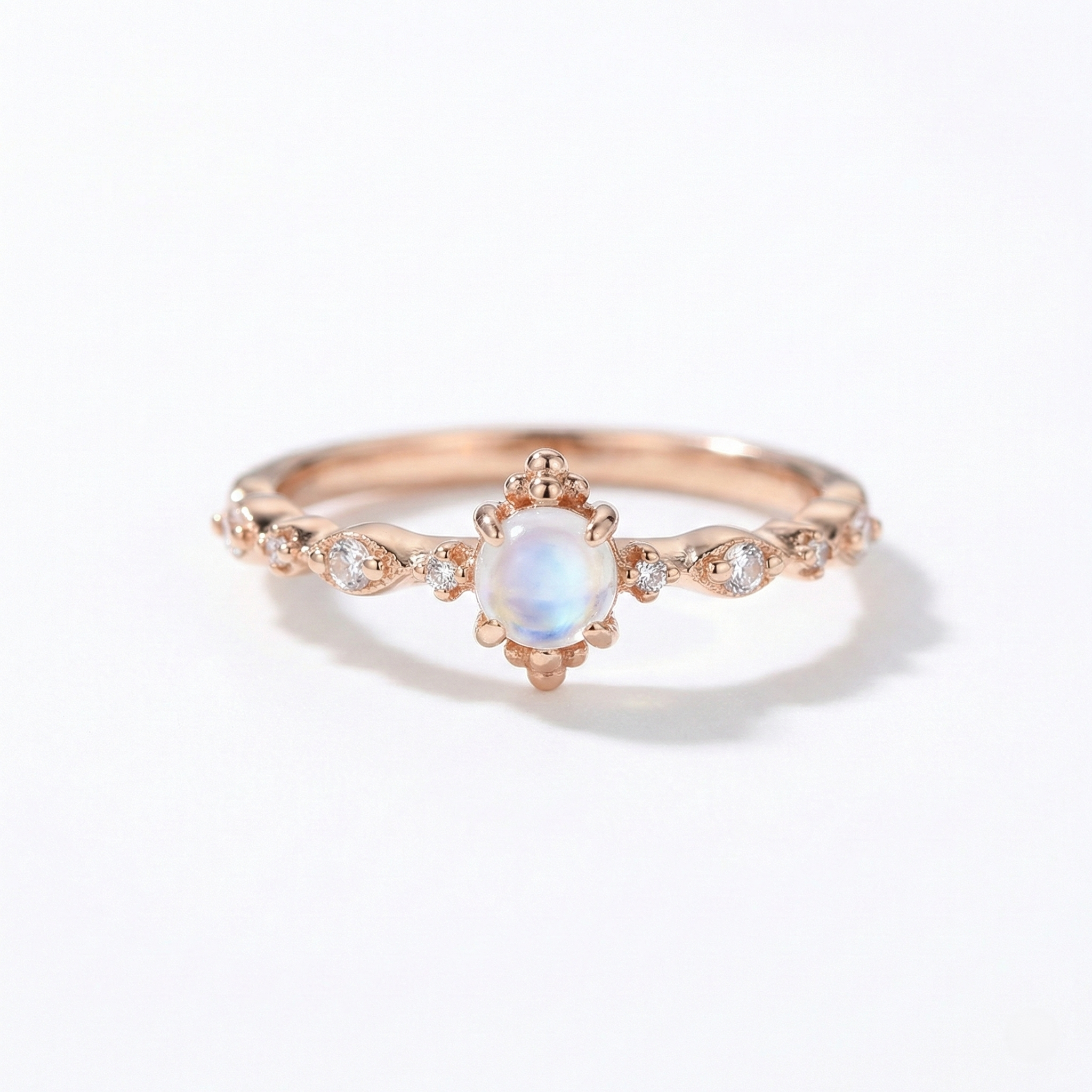 Blue Moonstone Gold Plated Ring