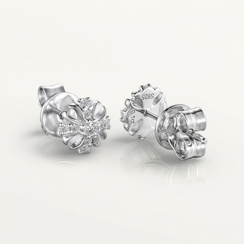 Cross Flower Moissanite Earrings