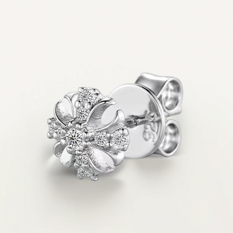 Cross Flower Moissanite Earrings