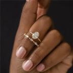 Geometry Horse Eye Crystals Gold Rings for Women Fish Design Rings Jewelry 925 Sterling Silver Finger Ring Ins Wedding Ring